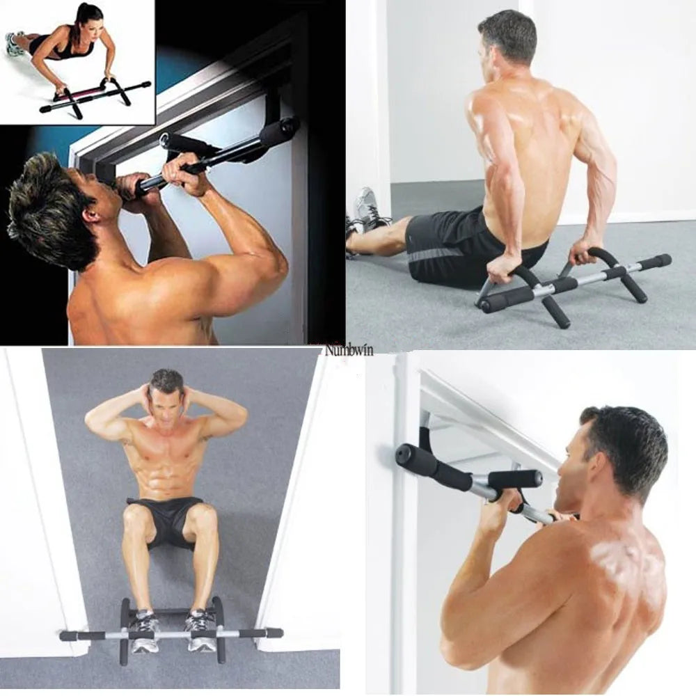 Space-Saving Chin-Up Bar – Telescopic Door Mount, Multi-Grip for Pull-Ups & Core Training