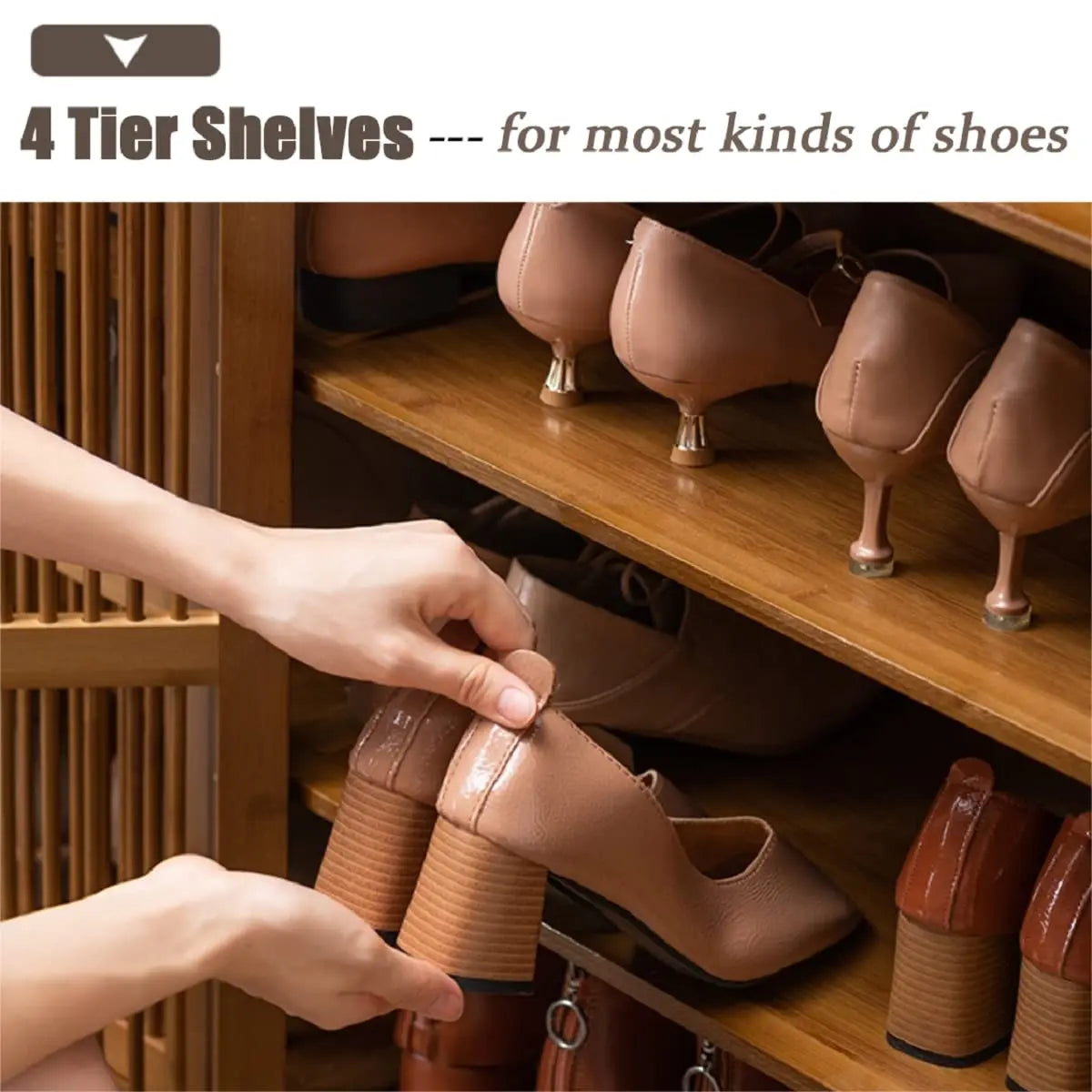 Hign Concerned Bamboo Shoe Storage Cabinet Gdrasuya10 4 Tier