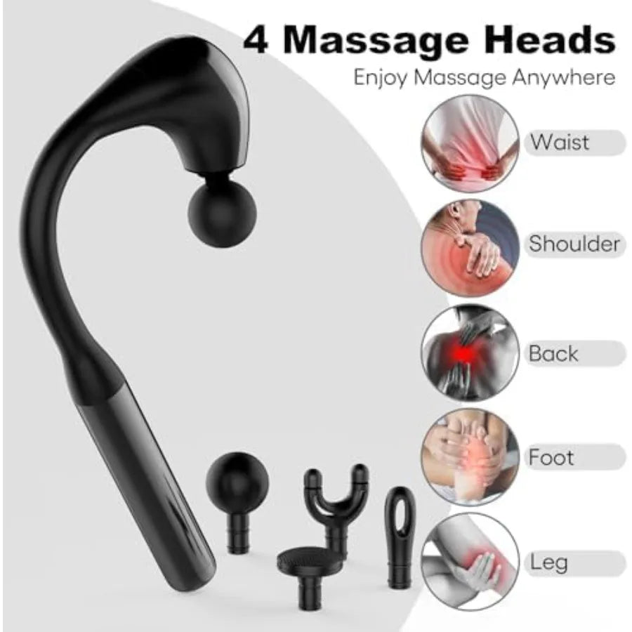 Massage Gun Deep Tissue with Extended Handle for Enhanced Relief: Revolutionary UShaped Design Ideal for Neck Shoulder and Leg