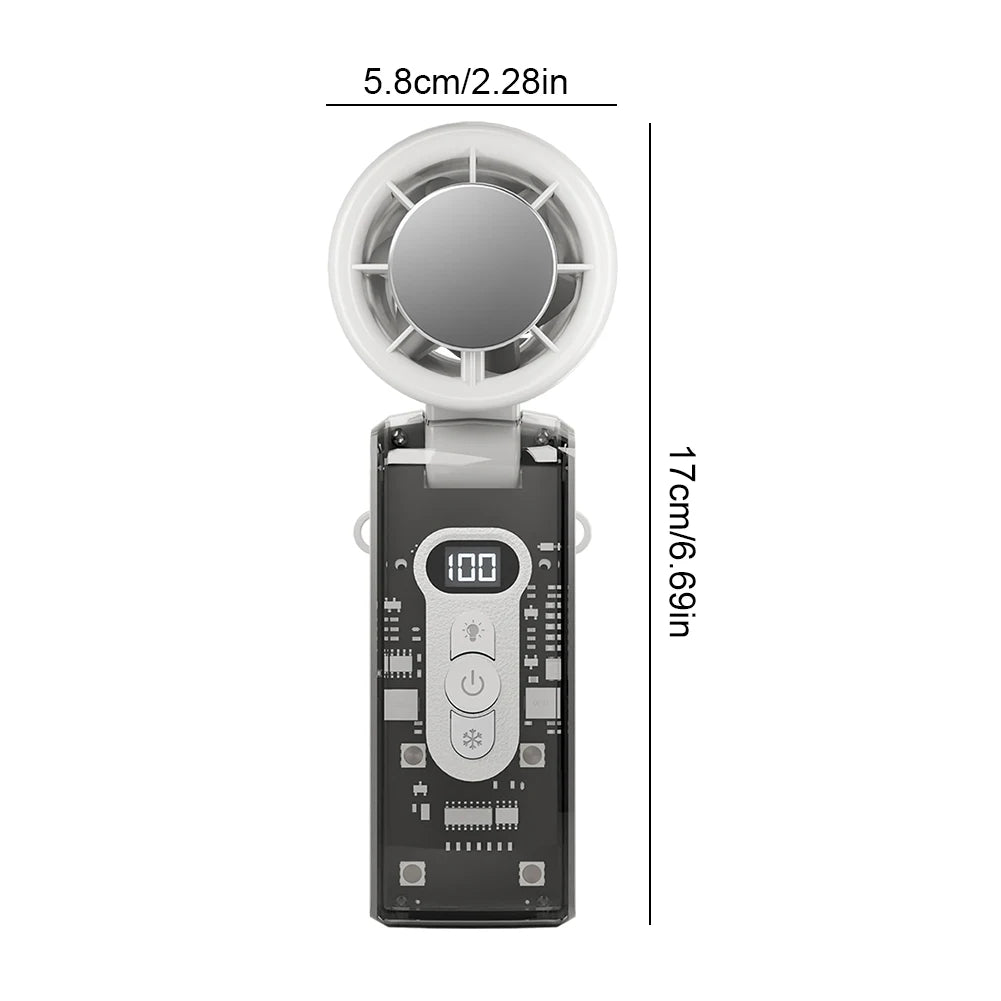 APWIKOGER High Speed Turbo Foldable Personal Cooling Fan With LED