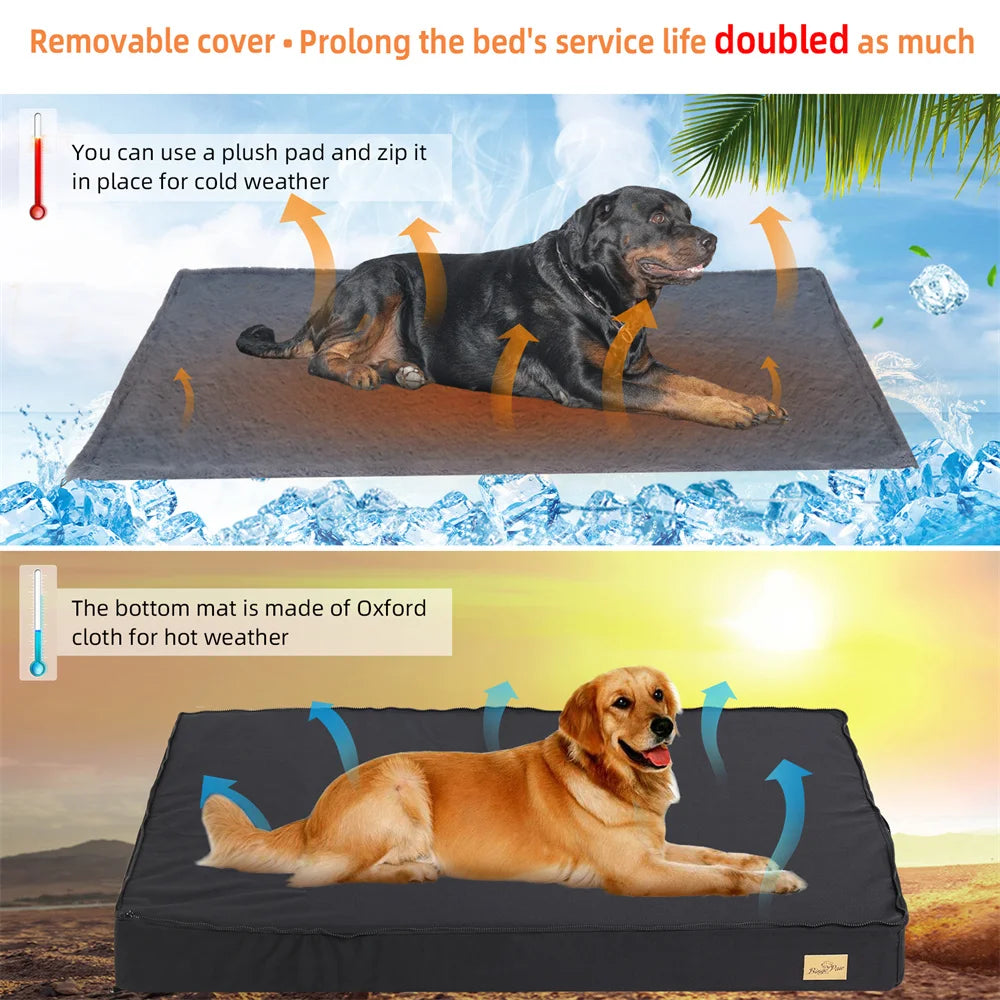 BORWARTCN Orthopaedic Waterproof Dog Bed With Removable Washable Cover