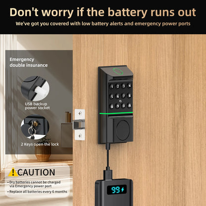 Viladepot Smart Fingerprint Door Lock With Bluetooth Keypad