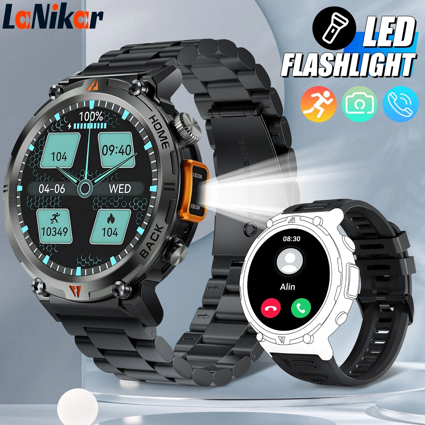 LaNikar KE3 Bluetooth Call Smart Watch IOS Android Health
