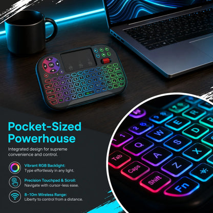 MRSVI Dual Mode Wireless Air Mouse With Touchpad Keyboard