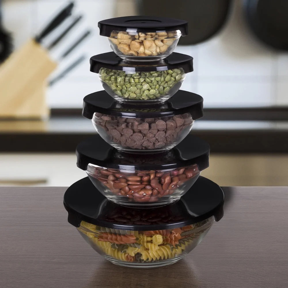 Glass Storage Containers With Snap Lids Mixing Bowls
