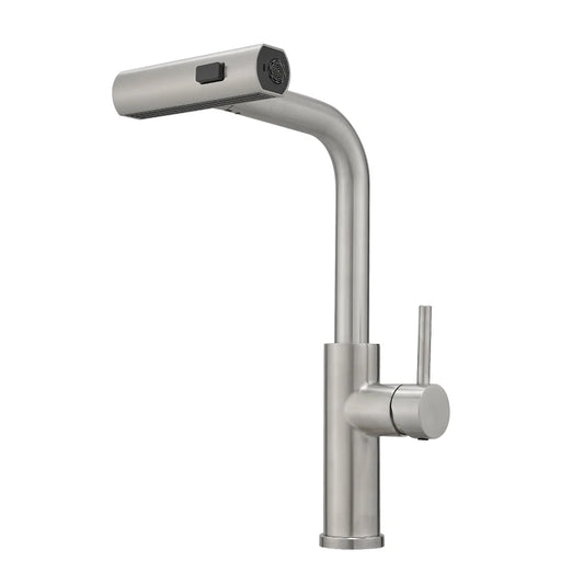 Kitchen Sink Faucet With Pull Out Sprayer 360 Swivel Bar Faucet