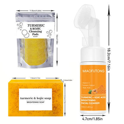 RDQCTQ Turmeric Cleanser And Kojic Acid Soap Set Brightening