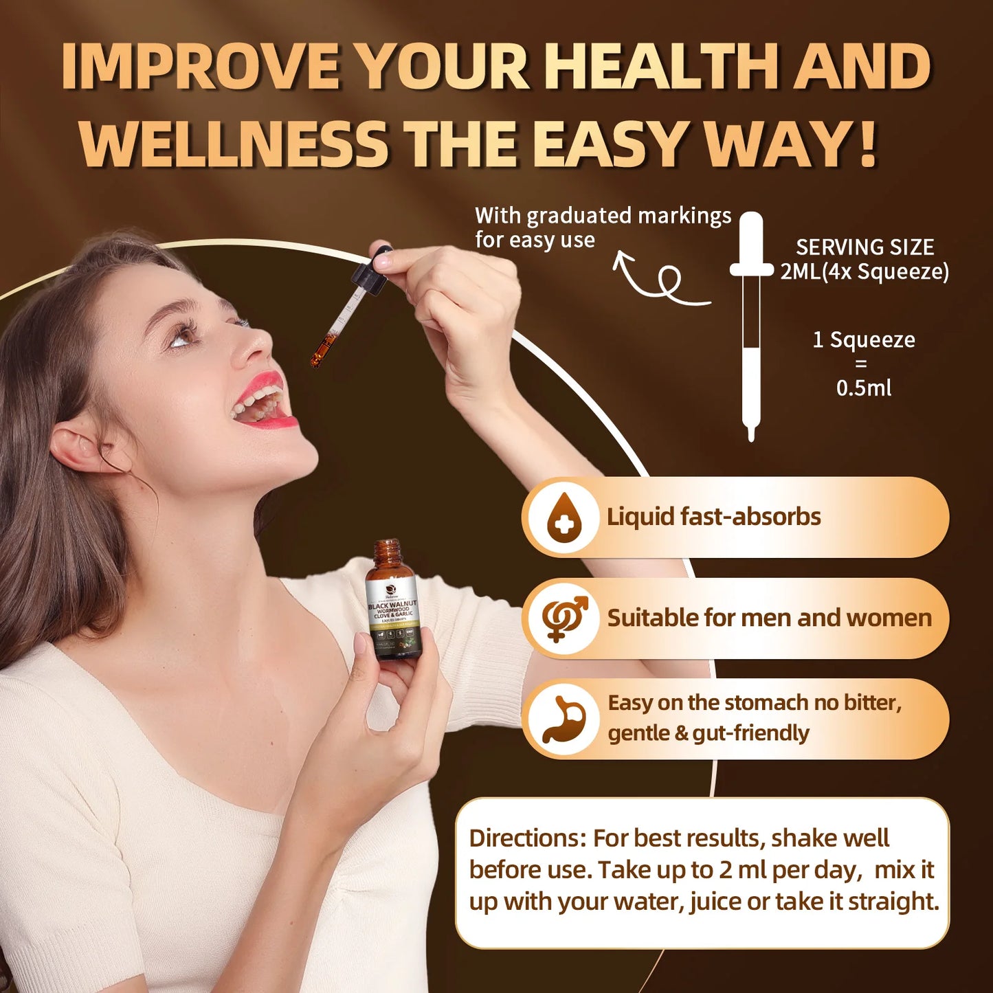 BBEEAAUU Walnut Wormwood Drop for Digestive Health