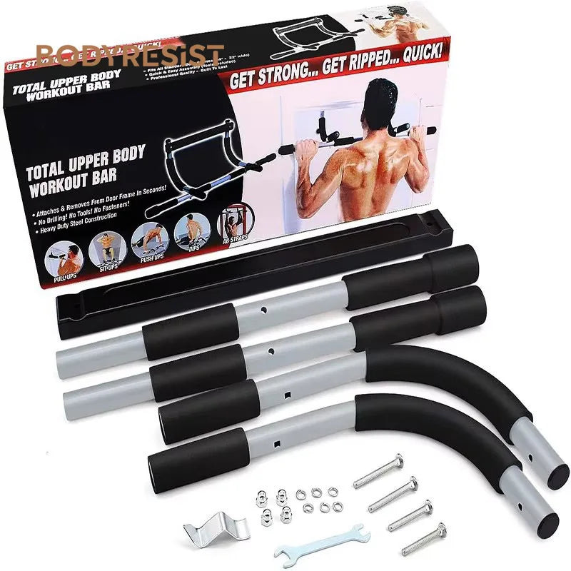 Space-Saving Chin-Up Bar – Telescopic Door Mount, Multi-Grip for Pull-Ups & Core Training