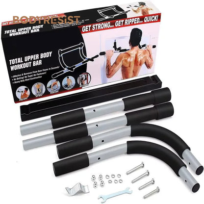 Space-Saving Chin-Up Bar – Telescopic Door Mount, Multi-Grip for Pull-Ups & Core Training