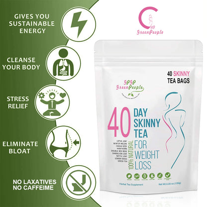 IMATCHME Natural 40 Days Herbal Skinny Detox Weight Loss Supplement No Caffeine