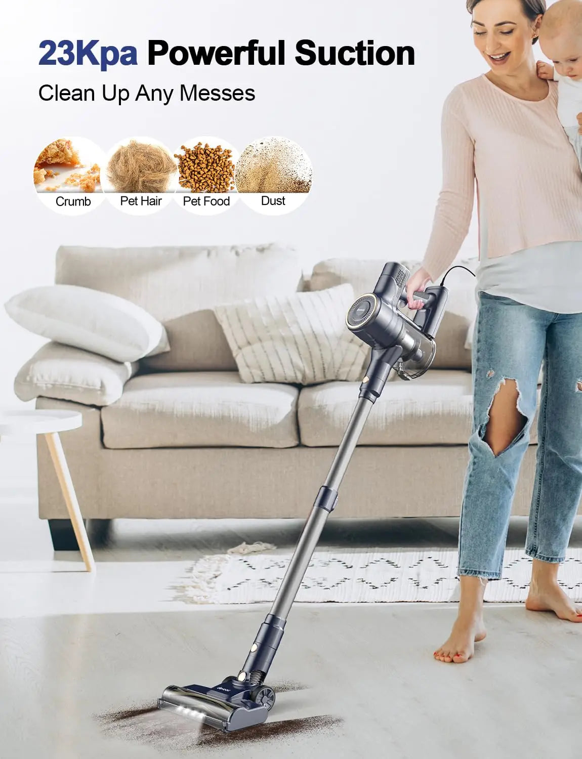 INSE I8 Corded Vacuum 600W 23KPa Stick Vacuum Pro X