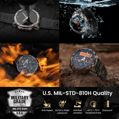 KOSPET TANK T3 Ultra 2 Smart Watch For Men GPS Stainless Steel Smartwatch 50M Waterproof IP69K Health Monitor for Android iOS