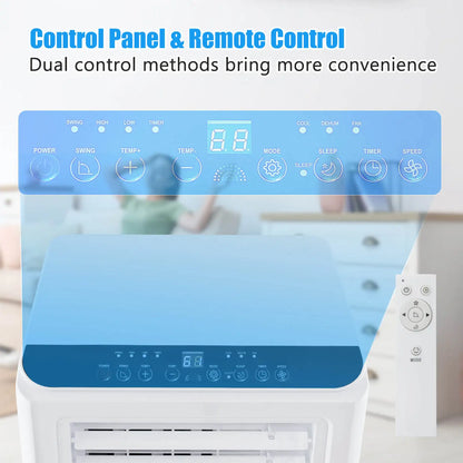 8000 BTU Portable Air Conditioner 3 -in-1 Air Cooler Dehumidifier Fan 24H Timer