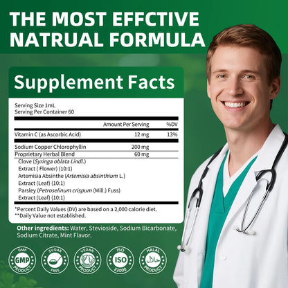 Minch Chlorophyll Liquid Drops 4X Concentrated,Supports Natural Cleansing & Immune Health,Internal Deodorant, Skin & Gut Health