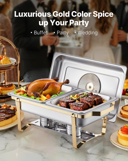 SucceBuy Chafing Dish Buffet Set Stainless Steel Pans