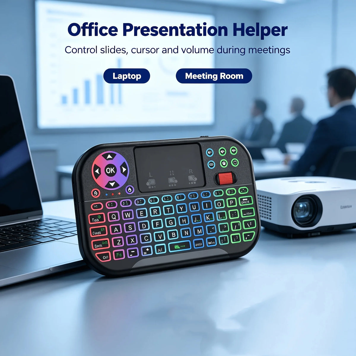 MRSVI Dual Mode Wireless Air Mouse With Touchpad Keyboard
