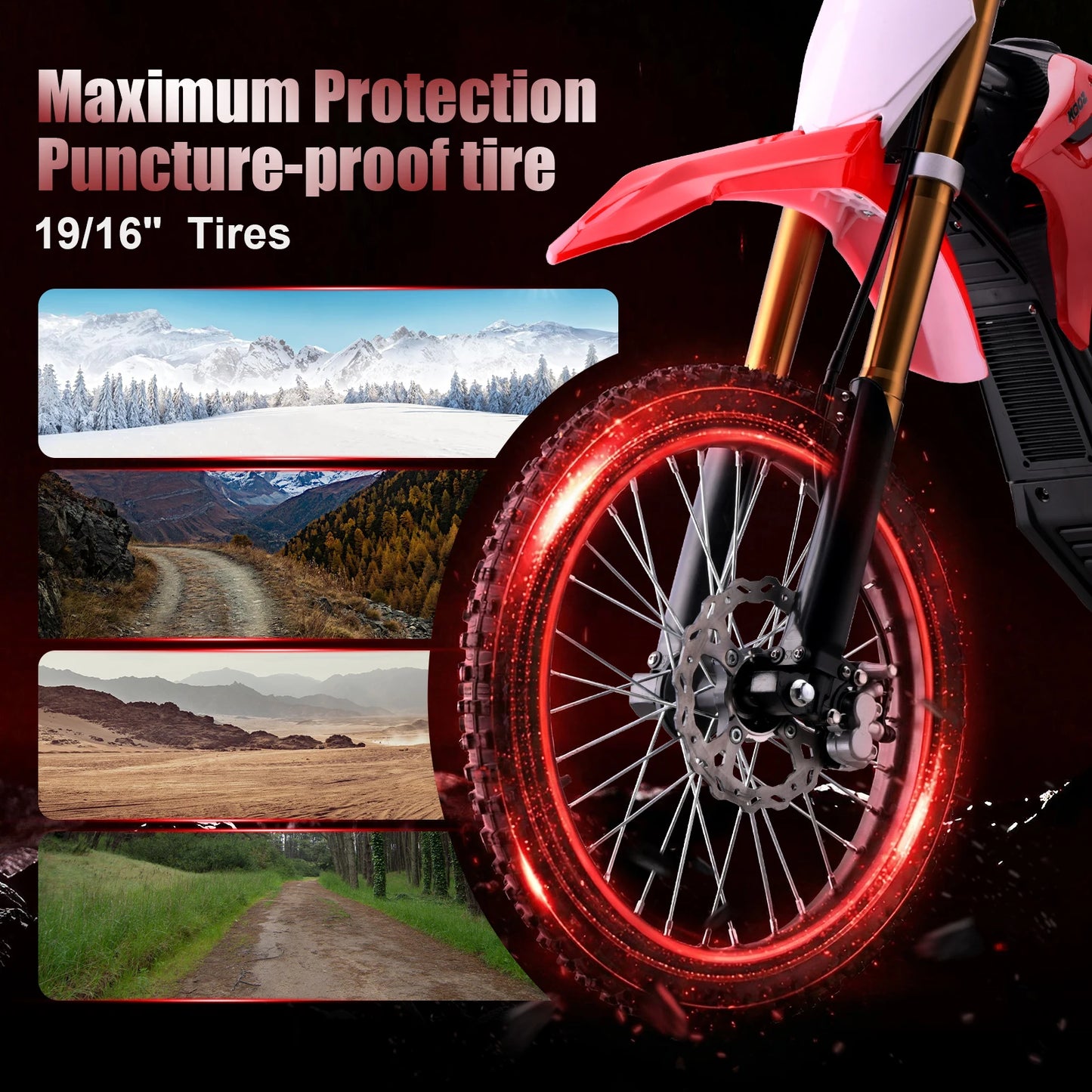 KOOZ HP131E-L Pro Electric Dirt Bike for Adults 56 MPH