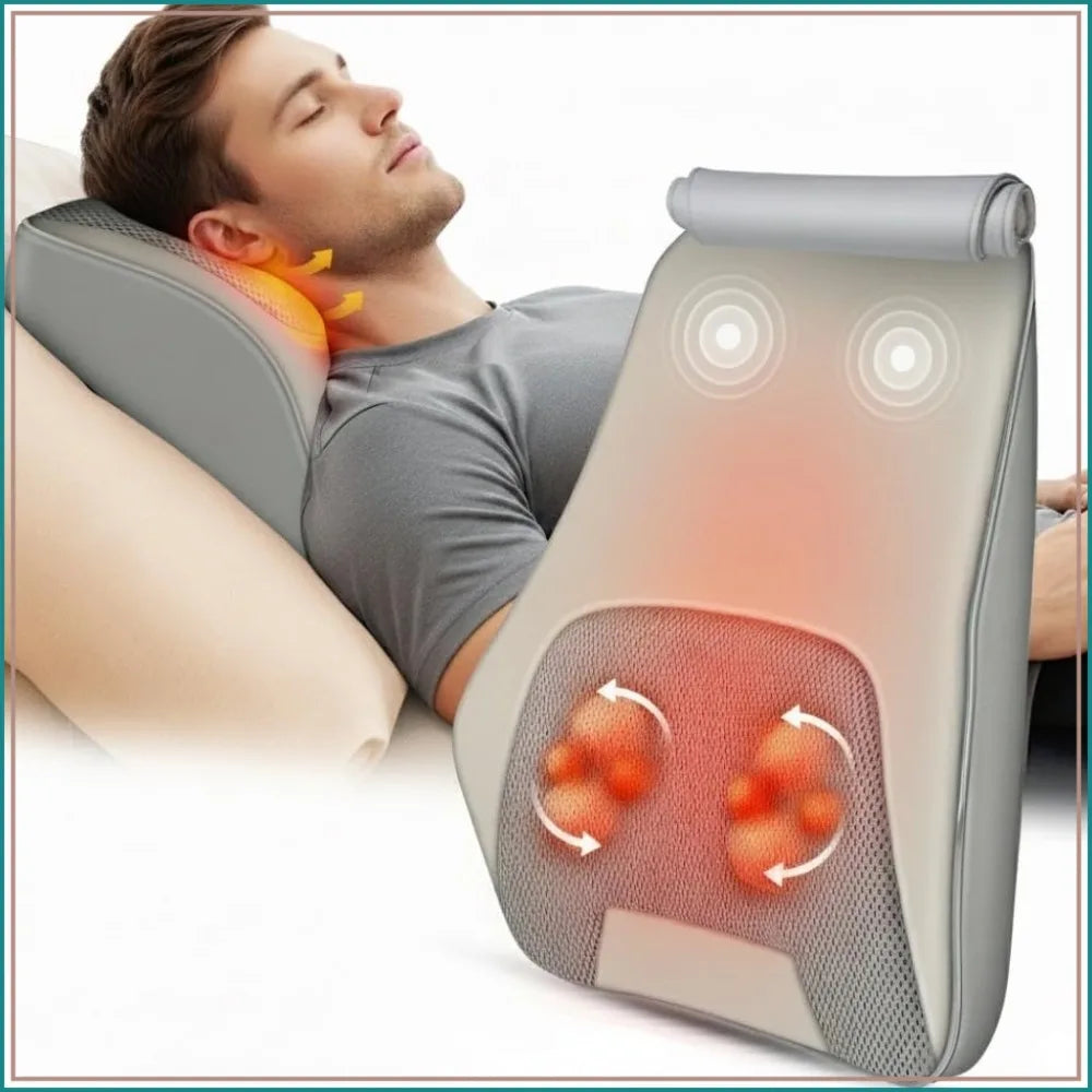 Shiatsu Back and Neck Massager with Heat, Deep Tissue Massage Pillow for Pain Relief, FSA HSA Eligible Gift for Mom Dad