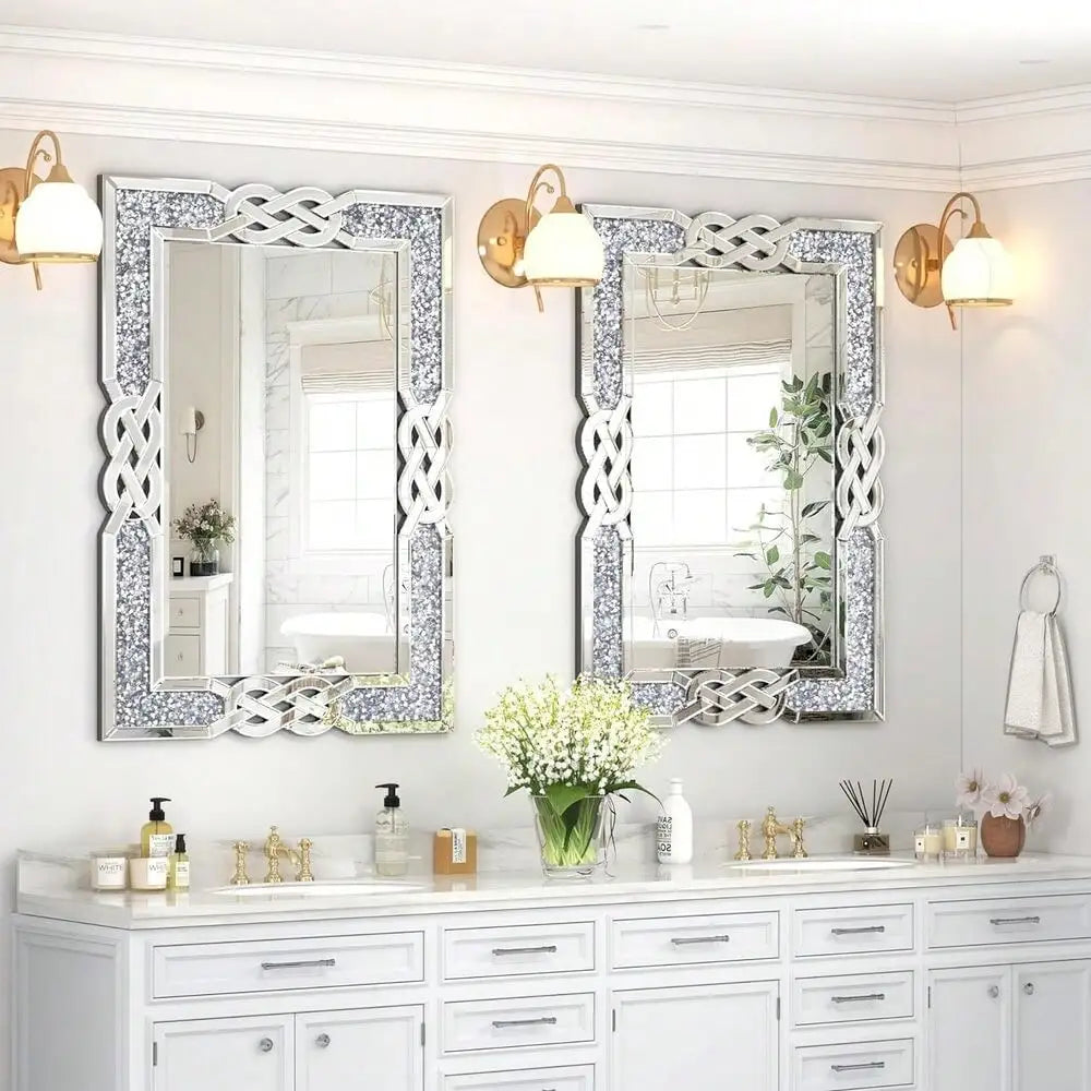 Hign-concerned Sparkling Crystal Crush Diamond Wall Mirror