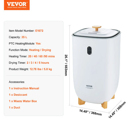 SucceBuy 35L Towel Warmer Luxury Large Towel Warmer Bucket with Drying Modes and LED Screen for Bathroom Spa Bathrobe Blanket