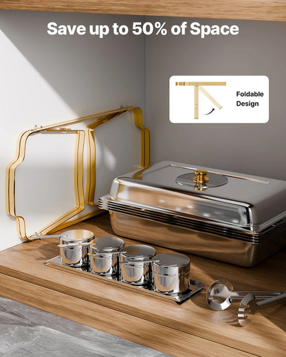 SucceBuy Chafing Dish Buffet Set Stainless Steel Pans