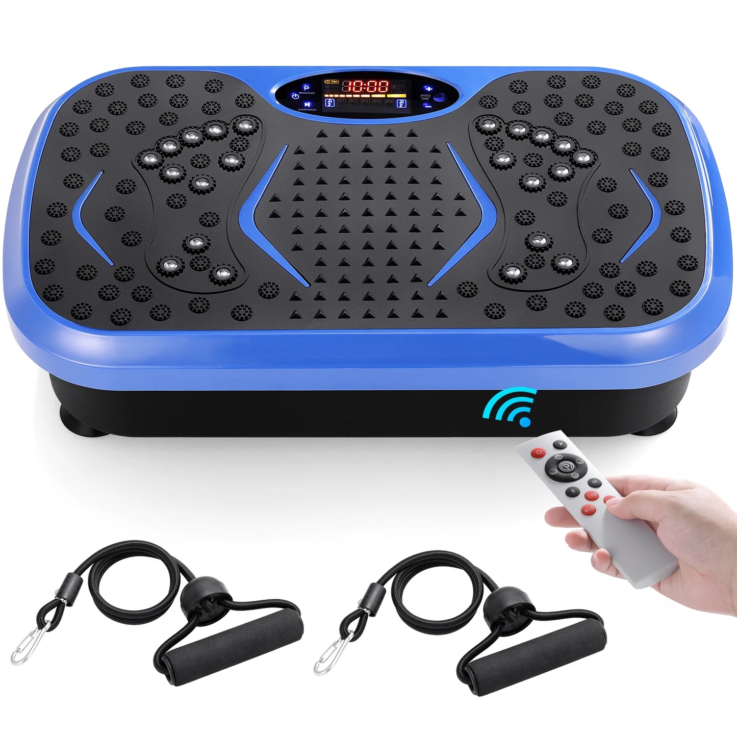 Vibration Plate Exercise Machine - Whole Body Workout Vibration Fitness Platform w/ Loop Bands - Home Training Equipment
