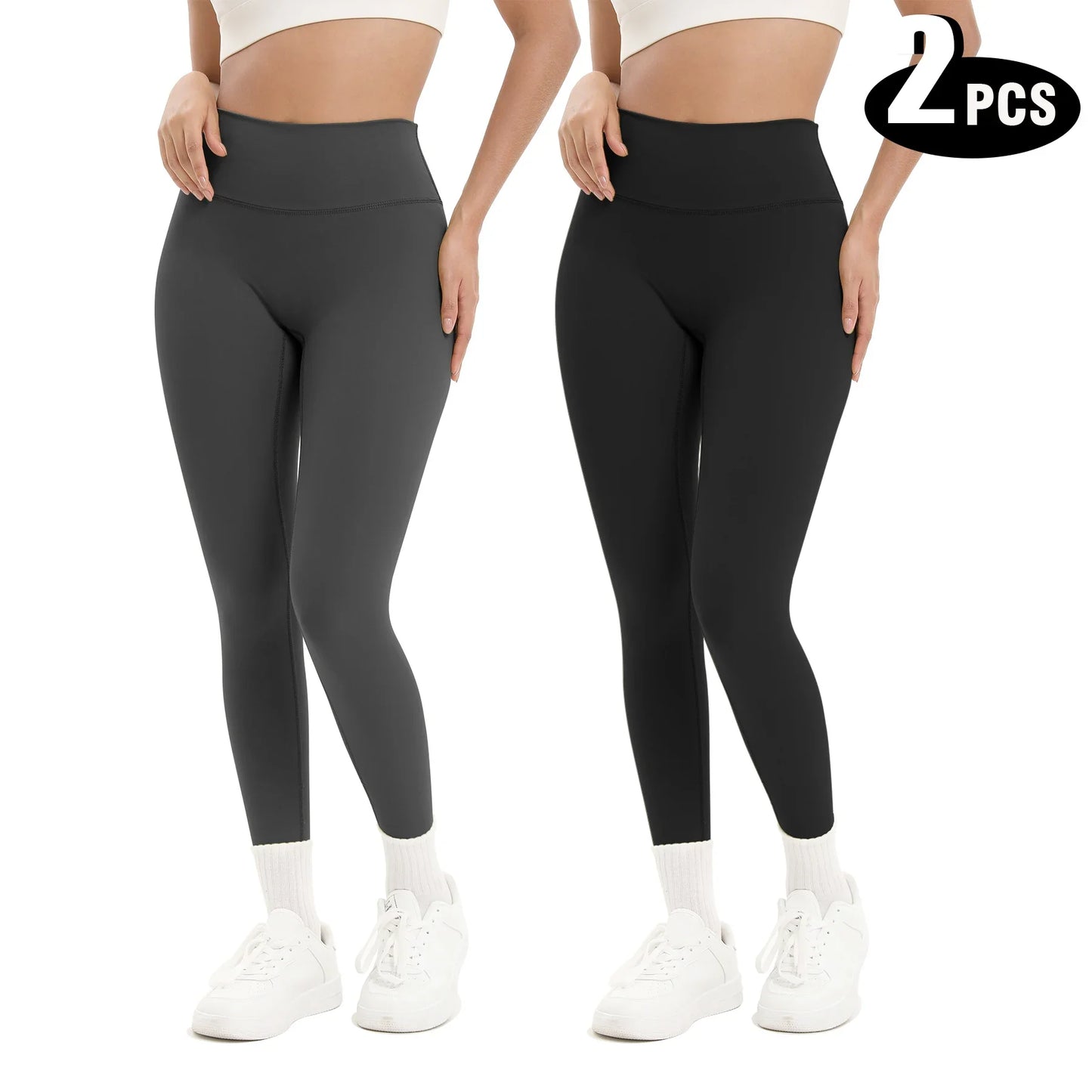 Women 2 Pack Tie Dye Hollow Out Side Leggings High Waist Butt Lifting Stretch Fitness Sports Pants