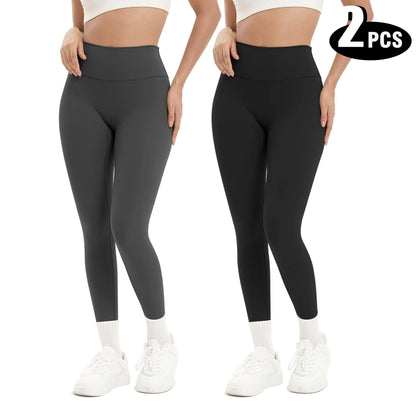 Women 2 Pack Tie Dye Hollow Out Side Leggings High Waist Butt Lifting Stretch Fitness Sports Pants