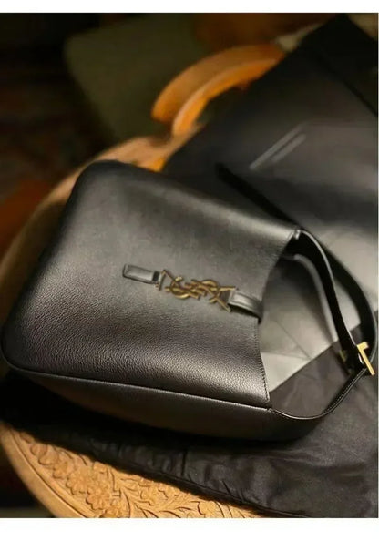 Shiny Leather Bucket Bag For Women Crossbody Tote 2-In-1 Purse