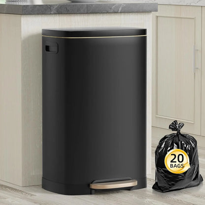 Trash Can With Lid Pedal Soft Close Bin Home Office