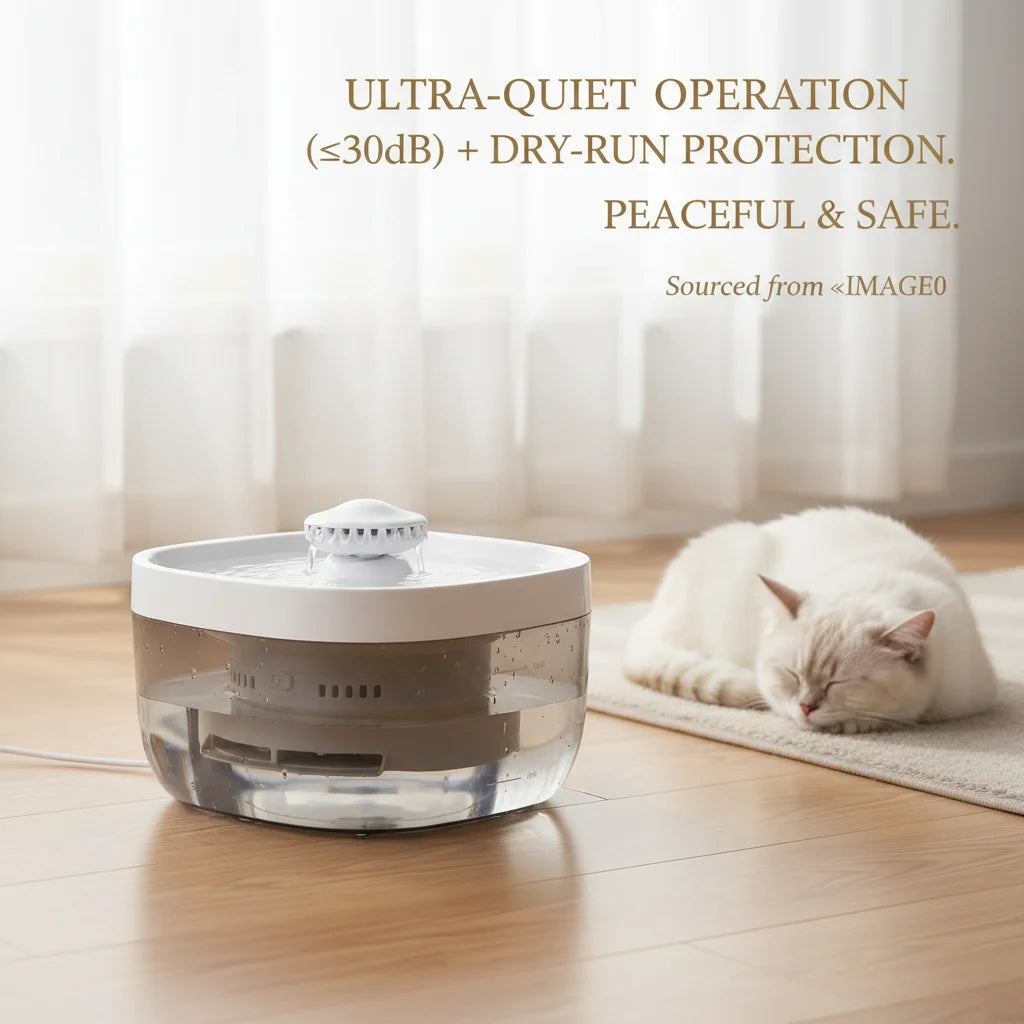 Pet Water Fountain 1.85 Gallon Large Capacity Ultra Quiet 30dB