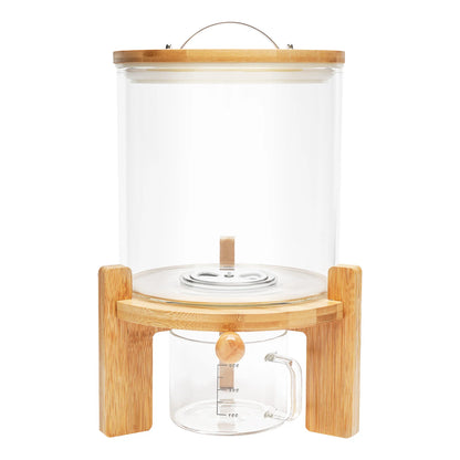 5L Cereal Dispenser Flour Rice Storage Container Glass Tank W/ Lid Measuring Mug For Pantry Organization And Storage