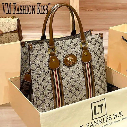 Women's Bag Large Capacity Handheld Tote Bag High-end Printed Single Shoulder Crossbody Bag Microfiber Synthetic Leather