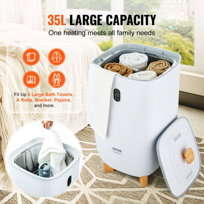 SucceBuy 35L Towel Warmer Luxury Large Towel Warmer Bucket with Drying Modes and LED Screen for Bathroom Spa Bathrobe Blanket