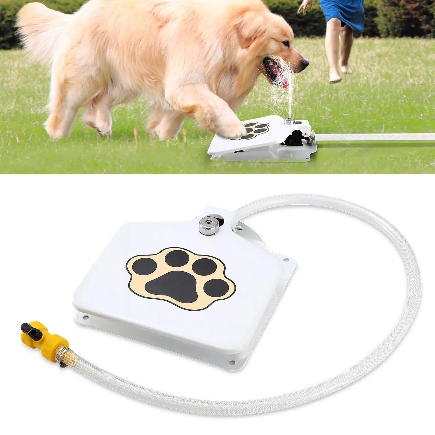 Dog Water Fountain Outdoor Pet Dispenser Step On Activated Sprinkler