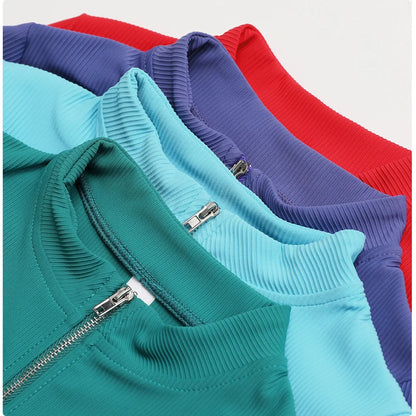 Women's 3 Piece Yoga Set  Sports Jacket Bra Legging Workout Gym Push Up Yoga Sportswear Suit Fitness