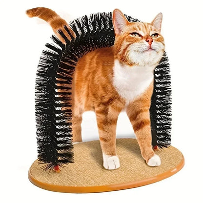 Cat Arch Self Grooming and Massage Toy Hair Brush Cat Scratching Toy for Cats Kittens Interactive Toys