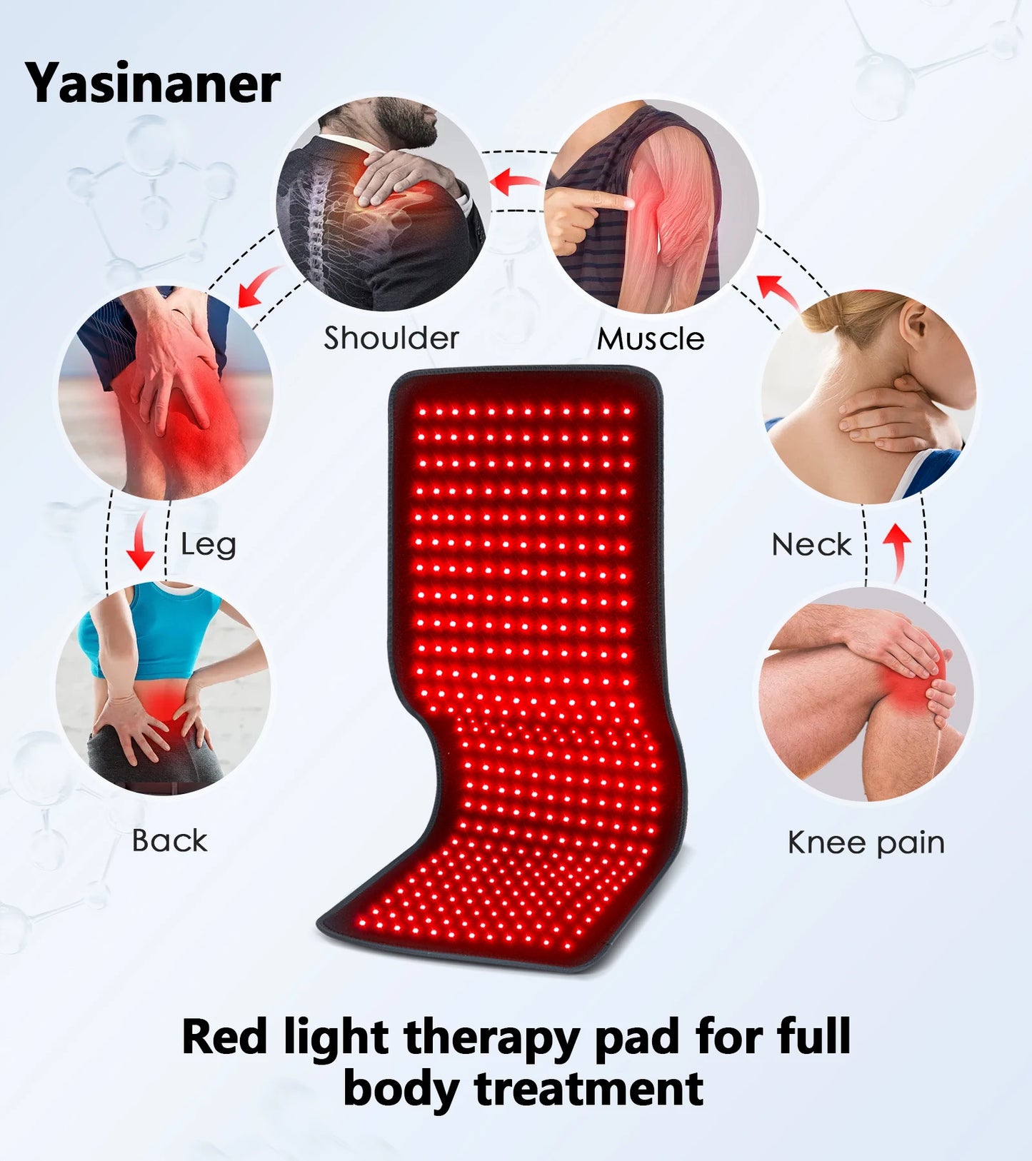 Updated Red Light Therapy Heating Pad for Body Device Cushion Mat Waist Back Shoulder Muscle Pain Relief Relax Infrared Light