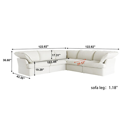 SdorensCN L Shaped Modular Sectional Sofa Breathable Linen