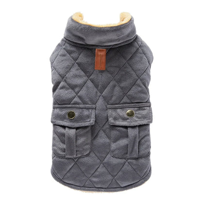 Winter Warm Plush Dog Jackets With Double Pockets For Small Medium And Large Dogs