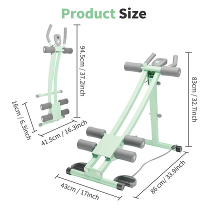 Abdominal Curling Exercise Machine Adjustable Dual Track Fitness Equipment Coaster Foldable Trainer Workout Core Ab For Home Gym