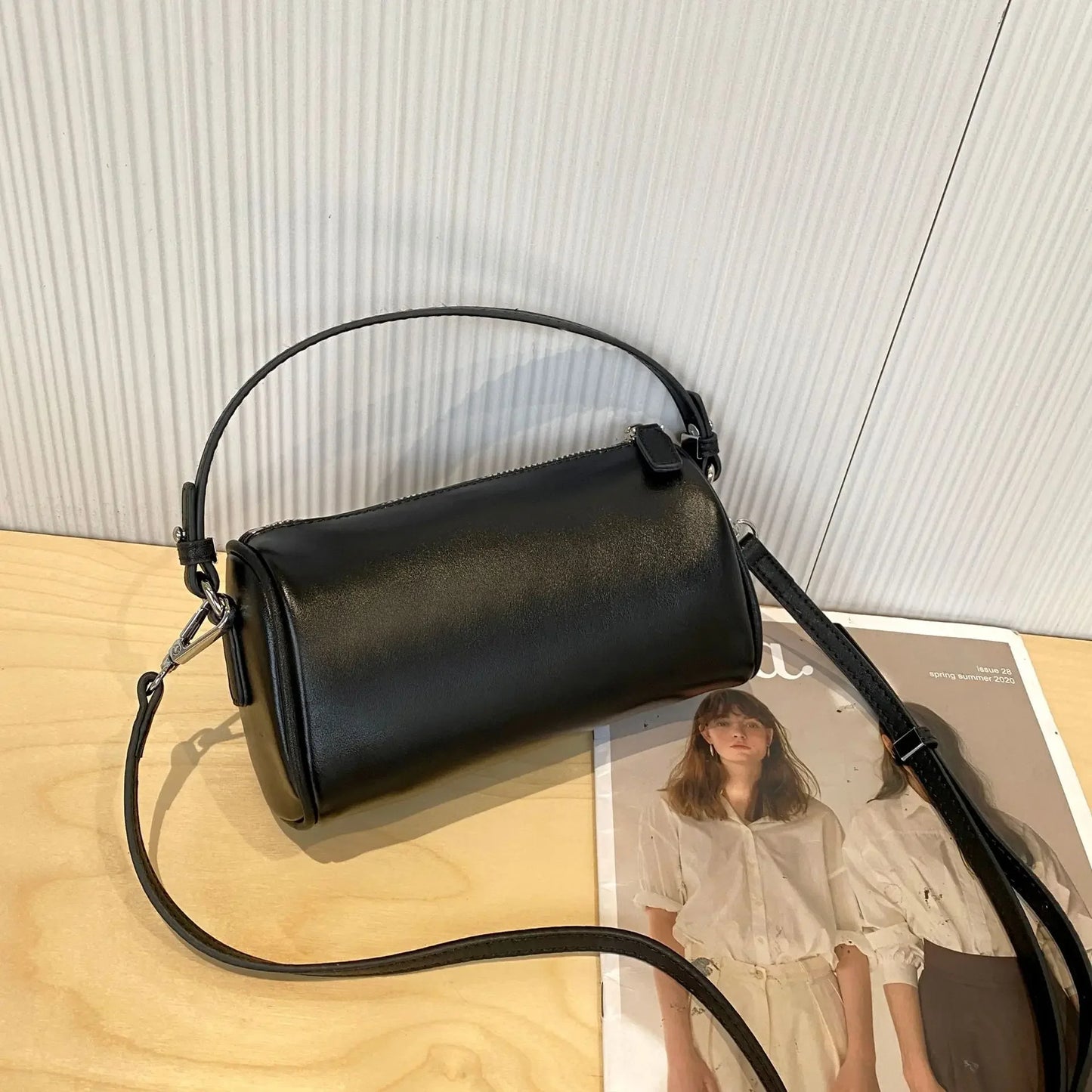 Ladies Genuine Leather Small Shoulder Bag Crossbody For Women With Zipper Pocket