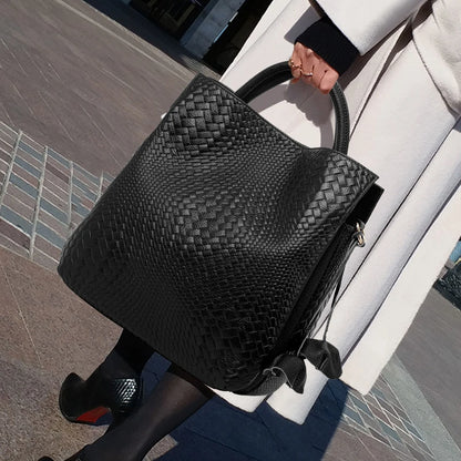 Genuine Leather Women's Bag 2025New High Capacity Handbag Women's Charm Goddess Handheld Shoulder Bag Big Bag Women's Bag