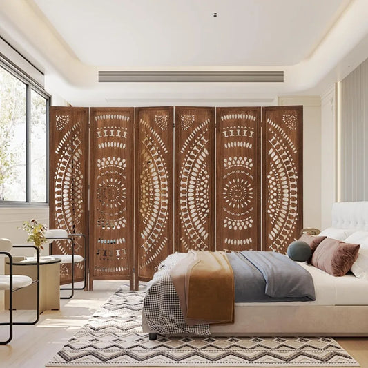 Hignconcerned Tung Wood Room Divider Privacy Screen