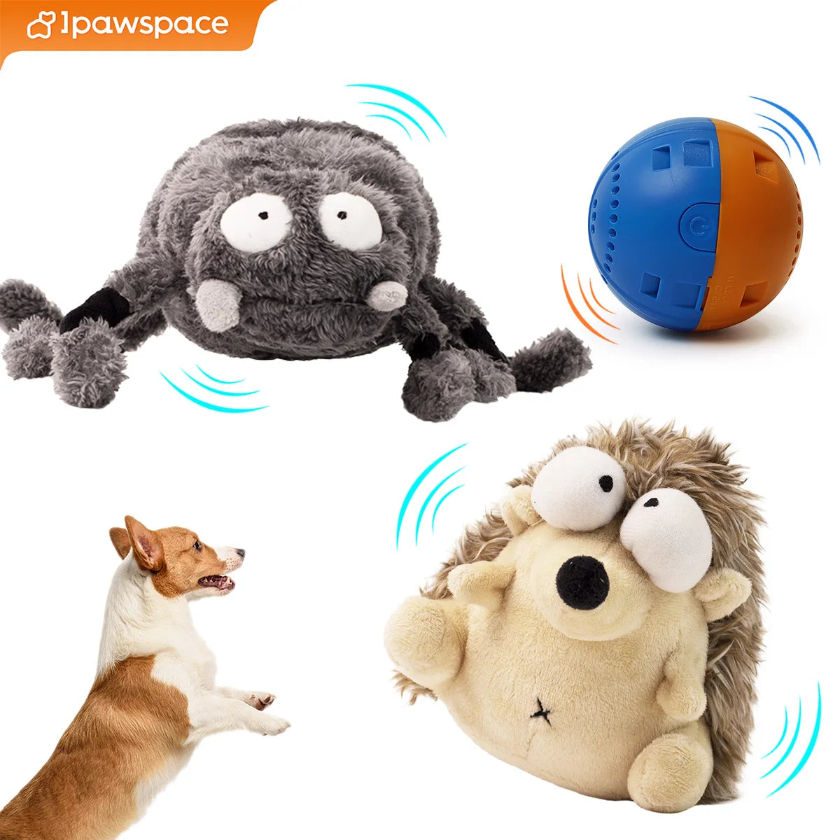 Ipawspace Interactive Plush Dog Toy Dancing Ball Chew Toy
