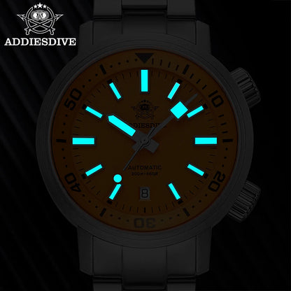 ADDIESDIVE 200M Auto Diving Watch Men Japanese 8215 Sapphire Stainless Steel Luminous Mechanical Diving Wristwatch BGW9 Dials Pr