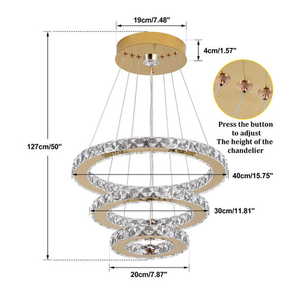 Vinilky Crystal Pendant Light With Remote Control For Living Spaces