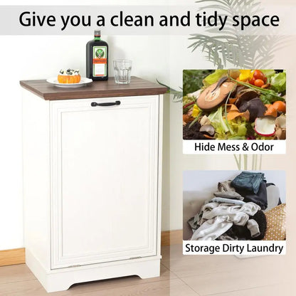 Tilt Out Trash Cabinet Hidden Trash Can Storage for Kitchen
