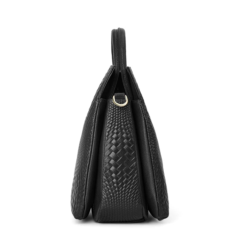 Genuine Leather Women's Bag 2025New High Capacity Handbag Women's Charm Goddess Handheld Shoulder Bag Big Bag Women's Bag